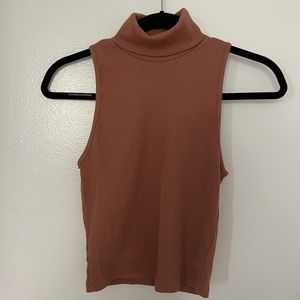 Zara brown turtle neck tank top